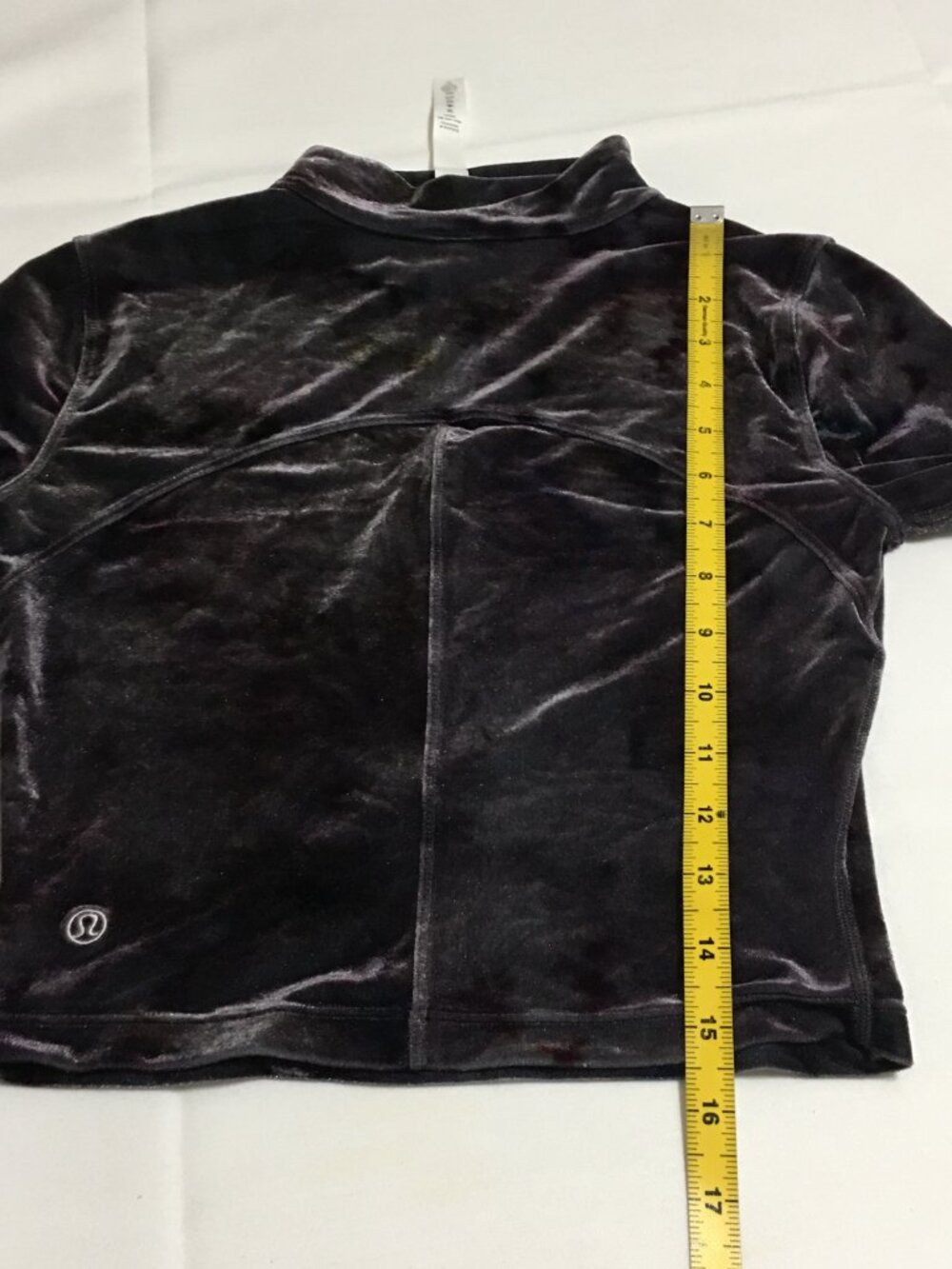 Lululemon All Aligned Crushed Velvet Long Sleeve Crop Top Size 4 Mock Neck Velor - Picture 8 of 8